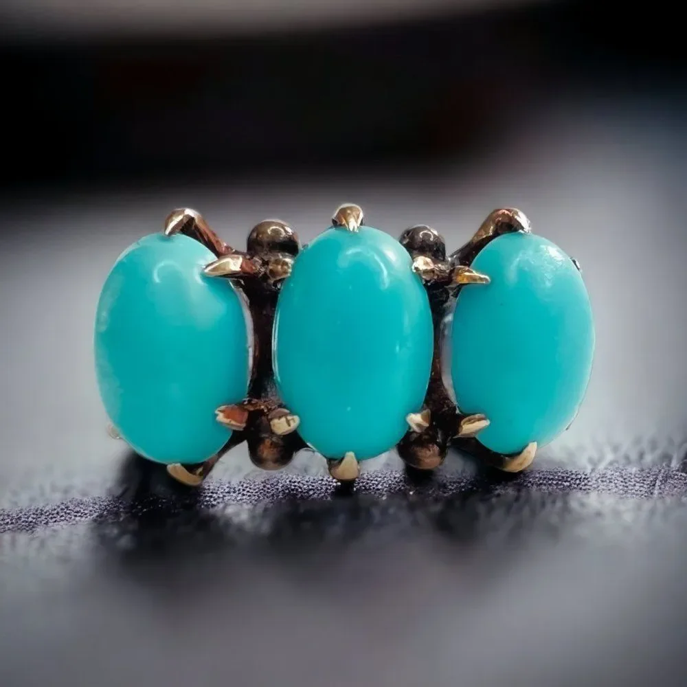 Estate Turquoise Three-Stone Ring